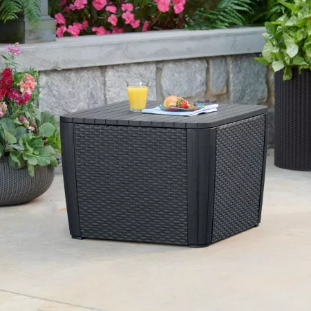 Стол-сундук Лузон Плюс (Luzon Plus Flat Wicker), графит