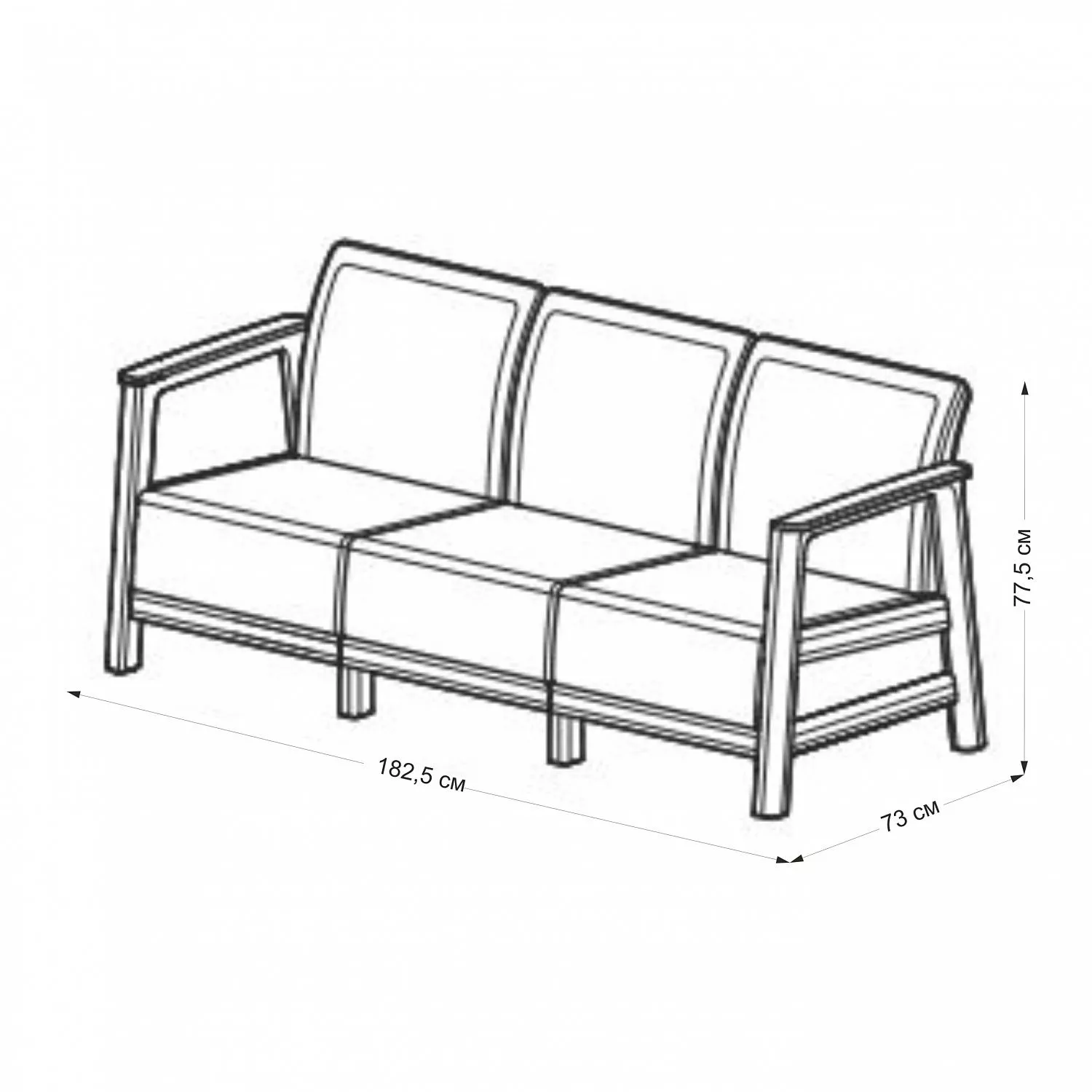 Комплект мебели Сканди (Scandi Linea 3 Seater Set ) пепельно серый
