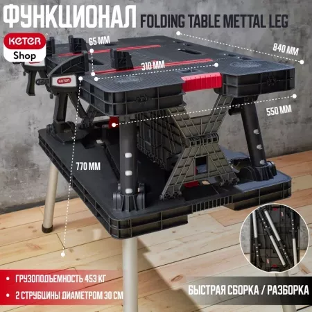 Верстак Folding Table Mettal Leg 