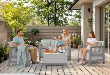 Комплект мебели Сканди (Scandi Linea 2 Seater Set) пепельно серый