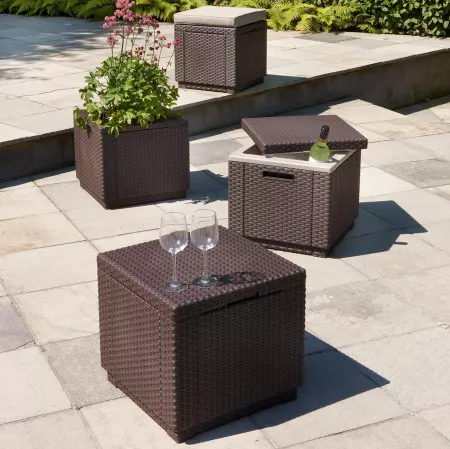 Пуфик Куб с подушкой (Cube with cushion) коричневый