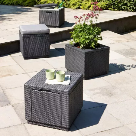 Пуфик Куб с подушкой (Cube with cushion) графит