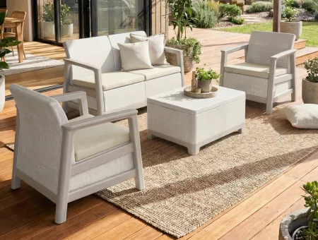Комплект мебели Сканди (Scandi Linea 2 Seater Set) светло бежевый