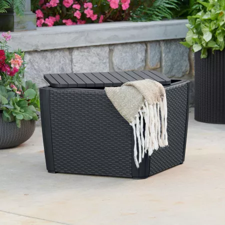 Стол-сундук Лузон Плюс (Luzon Plus Flat Wicker), графит