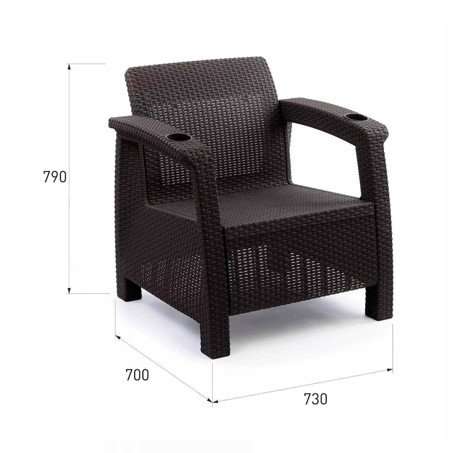 Комплект мебели Wiilla 3 Set  c подушками  (коричневый)