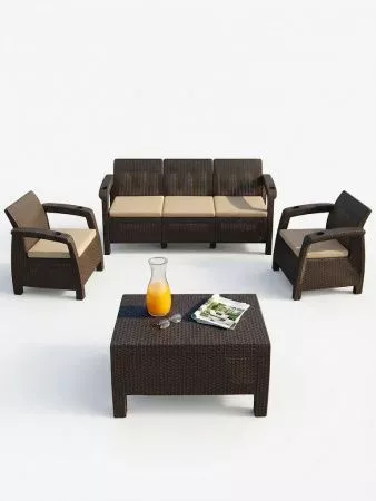 Комплект мебели Wiilla 3 Set  c подушками  (коричневый)