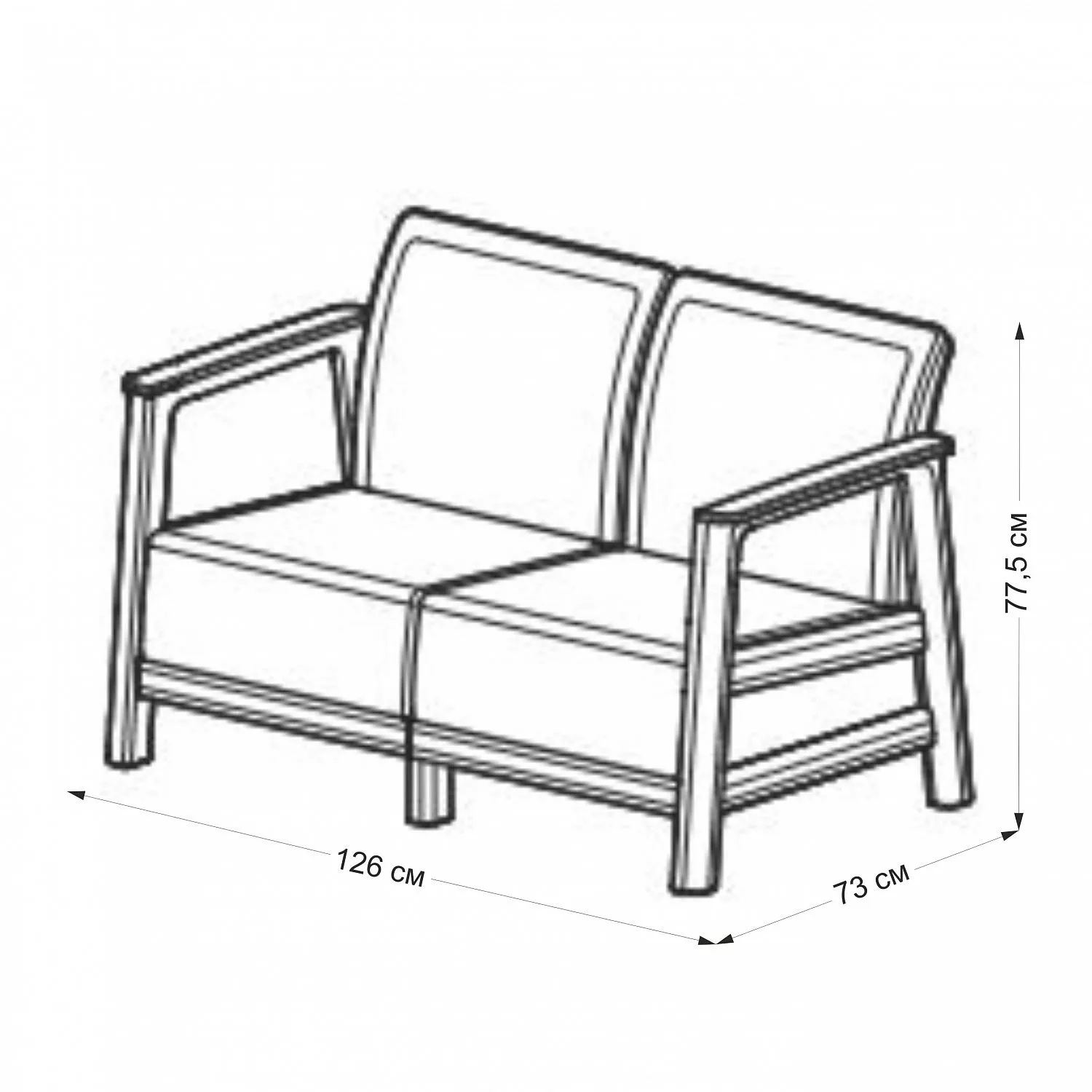 Комплект мебели Сканди (Scandi Linea 2 Seater Set) пепельно серый