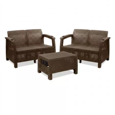 Комплект мебели Wiilla "Love Seat" (2 дивана и столик) коричневый