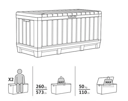 Сундук Кенвуд (KENTWOOD STORAGE BOX) 350л, графит