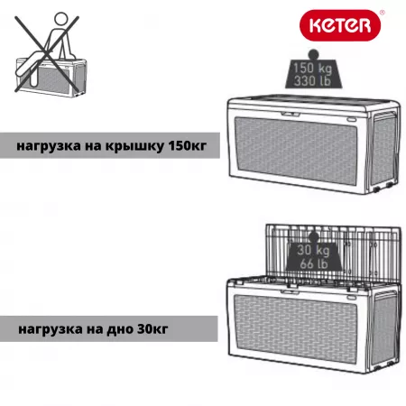 Сундук  SAMOA RATTAN BOX  270л, коричневый