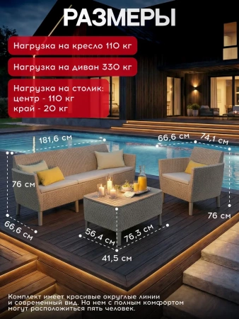 Комплект Салемо трипл сет  капучино