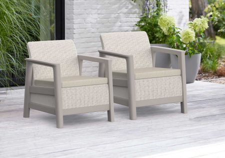 Комплект мебели Сканди (Scandi Linea 2 Seater Set) светло бежевый