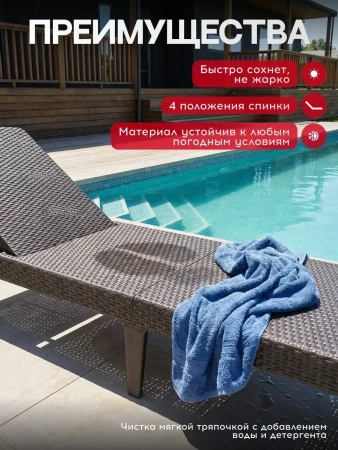 Комплект из двух шезлонгов Джайпур и столика Holliday капучино