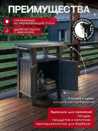 Столик для барбекю 105л (Unity 105L) графит