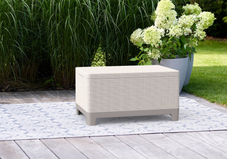 Комплект мебели Сканди Форма (Scandi Forma set with 3 seater sofa and storage box jute table Pebble Grey & Soft beige) бежевый