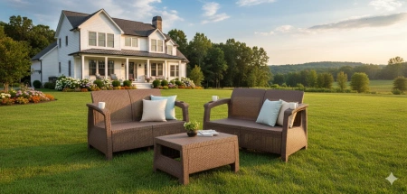 Комплект мебели Wiilla "Love Seat" (2 дивана и столик) коричневый