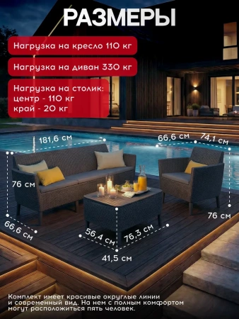 Комплект Салемо трипл сет графит